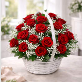 Crimson Elegance Basket