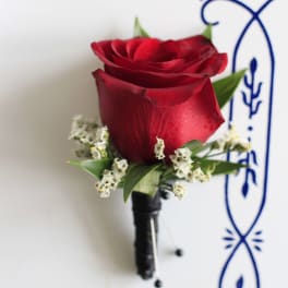 Red rose boutonniere