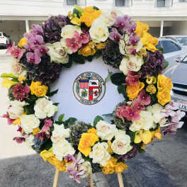 Wreath funeral for a man