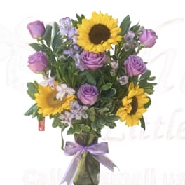 Lavender Rose & Sunflower mix Bouquet