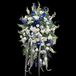 Blue and White Standing Tribute