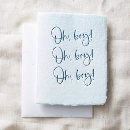 Oh Boy | New Mom, Infant Baby Shower Greeting Card