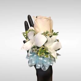 Regular Rose and Dendrobium Orchids Corsage and Boutonniere