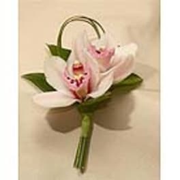 Men's Pin on Boutonniere - Double Mini Cymbidium Orchid