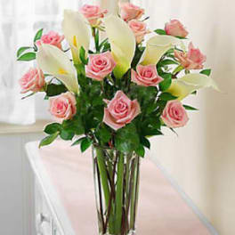 Light Pink Rose & Calla Lily Bouquet