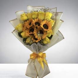 Sunflower Rose Delight Bouquet