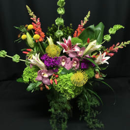 Extra Large Display of Orchids, Protea and Stargazer Lilies