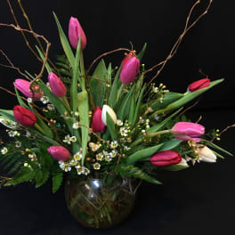 Tulip willow bowl for Valentine's Day