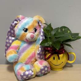 Striped Bunny & Smiley Planter