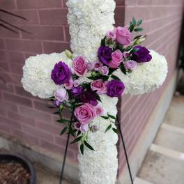 Floral Cross with Rose Center