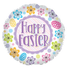 "Happy Easter" Flower & Egg Mylar Balloon