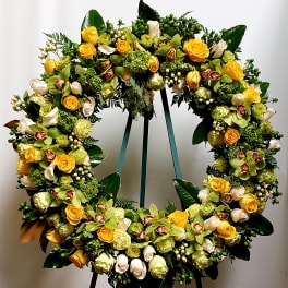 Bright Yellow rose Wreath