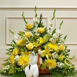 Thoughts and Prayers Fireside Basket - Yellow