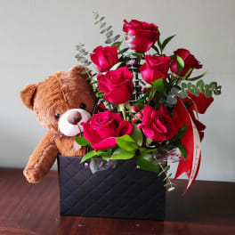Teddy Bear and Dosen roses