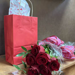 Sweet Romance: Wrapped Roses & Chocolate