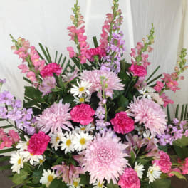 Pastel funeral basket