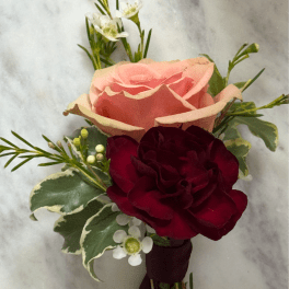 Burgundy boutonniere