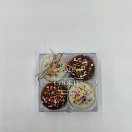 4pc. Chocolate Covered Oreos with Pastel Drizzle - Maggie Lyons - LOCAL DELIVERY OR PICK UP ONLY