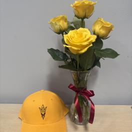 Yellow Roses & ASU Hat