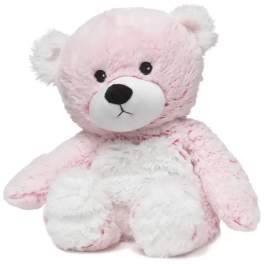 Pink and white teddy bear plush toy