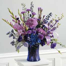 Purple Monochromatic Vase Arrangement