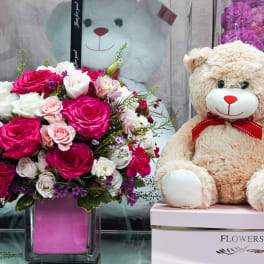 Teddy Bear and Roses