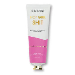 Tube of hand cream with pink and white packaging