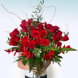 Classic 3 Dozen Long-Stem Roses | Single Color: Red, Pink, Lavender, Magenta, Yellow, Mondial White