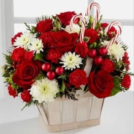 Candy Cane Christmas Basket