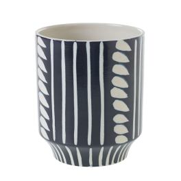Black-and-white patterned ceramic vase