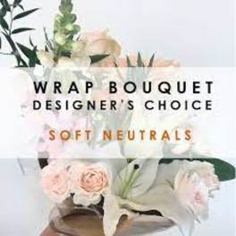 Designer's Choice Floral Hand Wrap Bouquet in Soft Neutrals