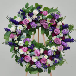 Purple Violet Floral Wreath