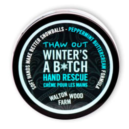 Round tin of Winter's A B*tch hand rescue cream
