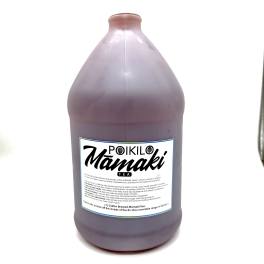 A large plastic bottle of Mamaki tea with a printed label