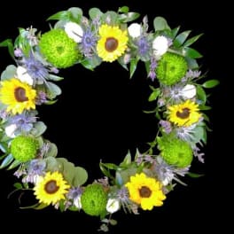 Sunflower Ocean Wreath