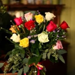 Arranged Medium Stem Multi-Color Roses