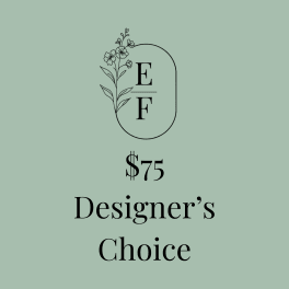 Designer’s choice floral option with a $75 price label