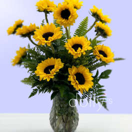 Dozen Sunflower Vase Bouquet