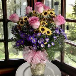 Asters, Daisies and Roses by Petals