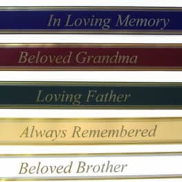 Memorial ribbons with phrases like In Loving Memory and Beloved Grandma
