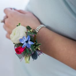 Rhinestone corsage with mixed blooms - Pick Up Only