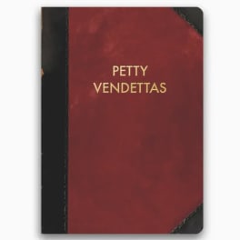 Red book cover with the title "Petty Vendettas"
