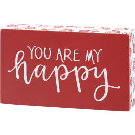 Red gift box with the words "you are my happy"
