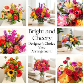 Bright and Cheery Designer's Choice Vase Arrangement