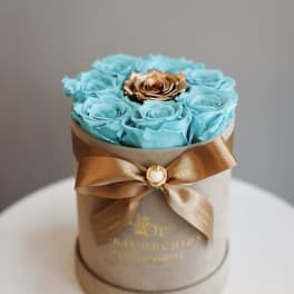 Lovely Roses - aqua & gold, small ™