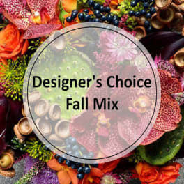 Fall floral mix with orange roses and orchids