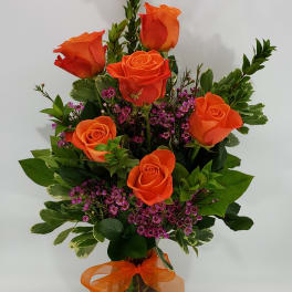 Six Pack Orange Crush Roses