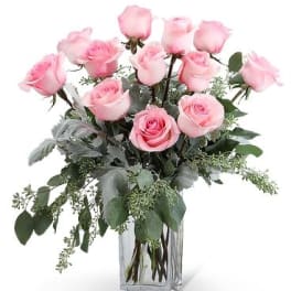 Dozen Pink Roses