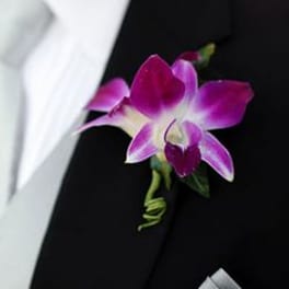 Purple Orchid Boutonniere