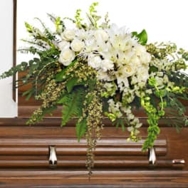 GARDEN ELEGANCE CASKET SPRAY FUNERAL FLOWERS
